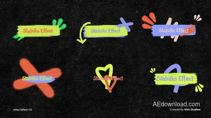 Marker Text Animation Titles template preview