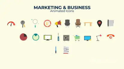 Marketing & Business Flat Design Icons Infographics template preview