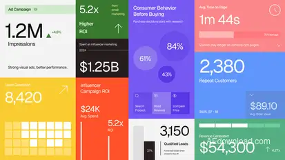 Marketing Data Number Text Titles template preview