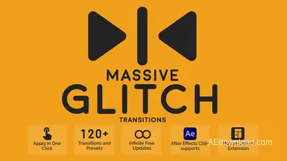 Massive Glitch Transitions Elements template preview