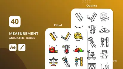 Measurement Animated Icons | After Effects Elements template preview