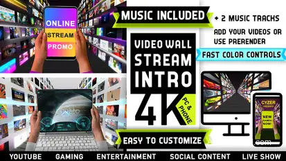 Media Streaming Content Intro Logo Video Displays template preview