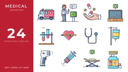 Medical Animated Icons | After Effects Elements template preview