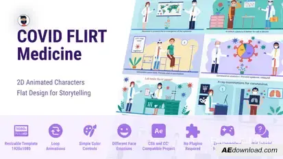 Medical Covid Healthcare Explainer Pandemic Safety Flirt Elements template preview