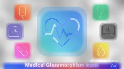 Medical Glassmorphism Icons Elements template preview