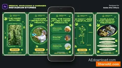 Medical Marijuana and Cannabis Stories Openers template preview