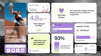 Medical UI Widget Elements template preview