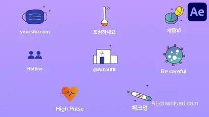 Medicine Disease Icons And Titles for After Effects Titles template preview