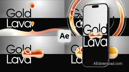 Melting Gold Fire Lava Transitions broadcast-packages template preview