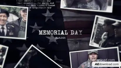 Memorial Day History Timeline Slideshow Openers template preview