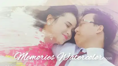 Memories Watercolor Video Displays template preview