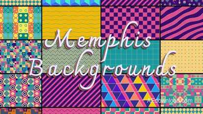 Memphis Colorful Backgrounds Elements template preview