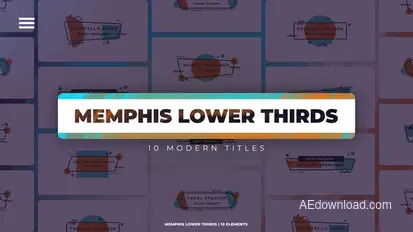 Memphis Lower Thirds Elements template preview