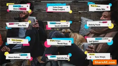 Memphis Style Color Titles Openers template preview