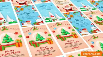 Videohive Merry Christmas & happy New Year Instagram Story Video Displays template preview
