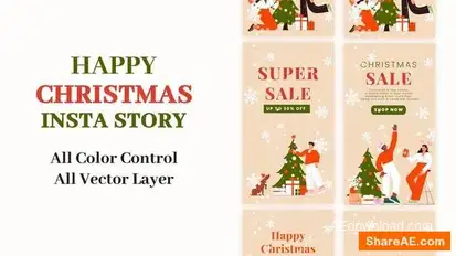 Videohive Merry Christmas & New Year Instagram story Elements template preview