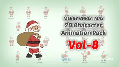 Merry Christmas 2D character Animation Pack Vol 8 Elements template preview