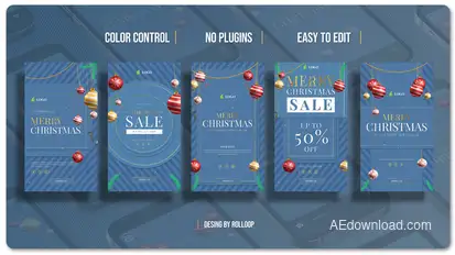 Merry Christmas And Christmas Sale Stories V1 Openers template preview