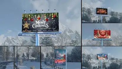 Merry CHristmas Billboard Mockup Product Promo template preview