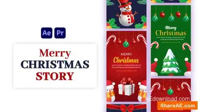 Videohive Merry Christmas | Happy New Year | Instagram stories Openers template preview