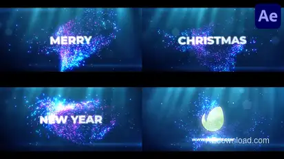 Merry Christmas Happy New Year Intro for After Effects Titles template preview