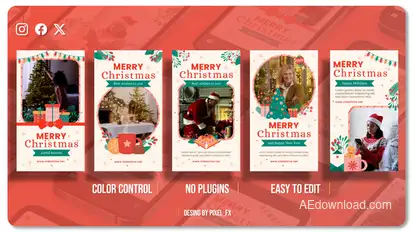 Merry Christmas | Happy New Year Stories V1 Openers template preview