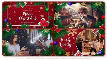 Merry Christmas Holidays Opener Video Displays template preview