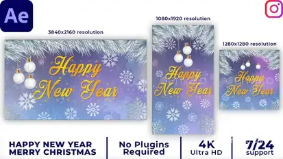 Merry Christmas Intro | Happy New Year Intro PACK Video Displays template preview
