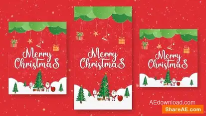 Merry Christmas Intro Instagram Vertical Openers template preview
