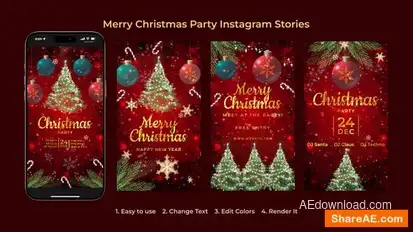 Videohive Merry Christmas Party Instagram Stories | Christmas Opener Product Promo template preview