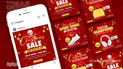 Merry Christmas Sale Banner Template Product Promo template preview