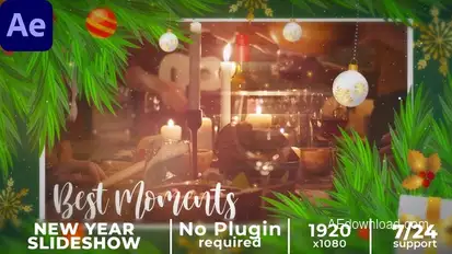 Merry Christmas Slideshow Video Displays template preview