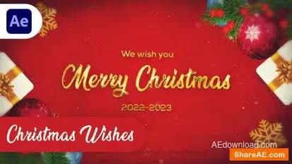 Merry Christmas Wishes || Christmas Titles Openers template preview