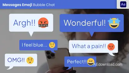Messages Emoji Bubble Chat Elements template preview
