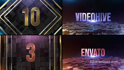 Metal Cube Countdown Elements template preview