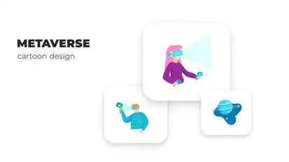 Metaverse - Cartoon Design Elements template preview