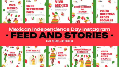 Mexican Independence Day Feed and Stories Openers template preview