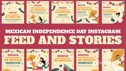 Mexican Independence Day Feed and Stories Instagram Openers template preview