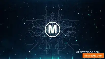 Microcircuit Logo Reveal Logo Stings template preview