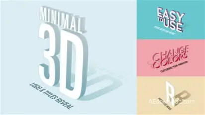 Minimal 3D - Logo & Titles Reveal Openers template preview