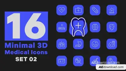 Minimal 3D - Medical Icons Set 2 Elements template preview