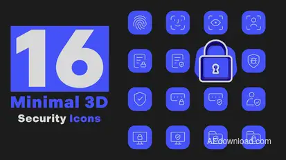 Minimal 3D - Security Icons Elements template preview