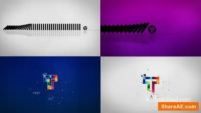 Minimal Dynamic Domino Logo Reveal Logo Stings template preview