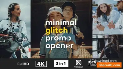 Minimal Glitch Promo Opener Openers template preview