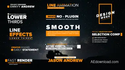 Minimal Lower Thirds Titles template preview