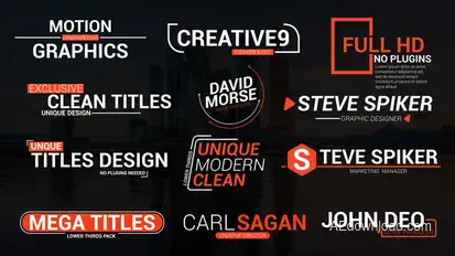 Minimal Lower Thirds Elements template preview