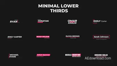 Minimal Lower Thirds Elements template preview