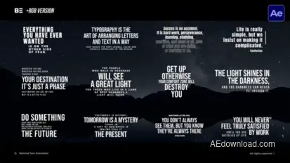Minimal Text Animation  AE Titles template preview