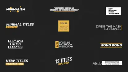 Minimal Titles [ After Effects ] Titles template preview