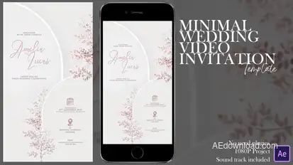 Minimal Wedding Video Invitation Titles template preview